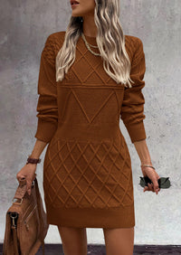 Women's Long Sleeve Short Sweater Dress Chunky Ribbed Knit Tunic Pullover Oversized Fall Sweaters