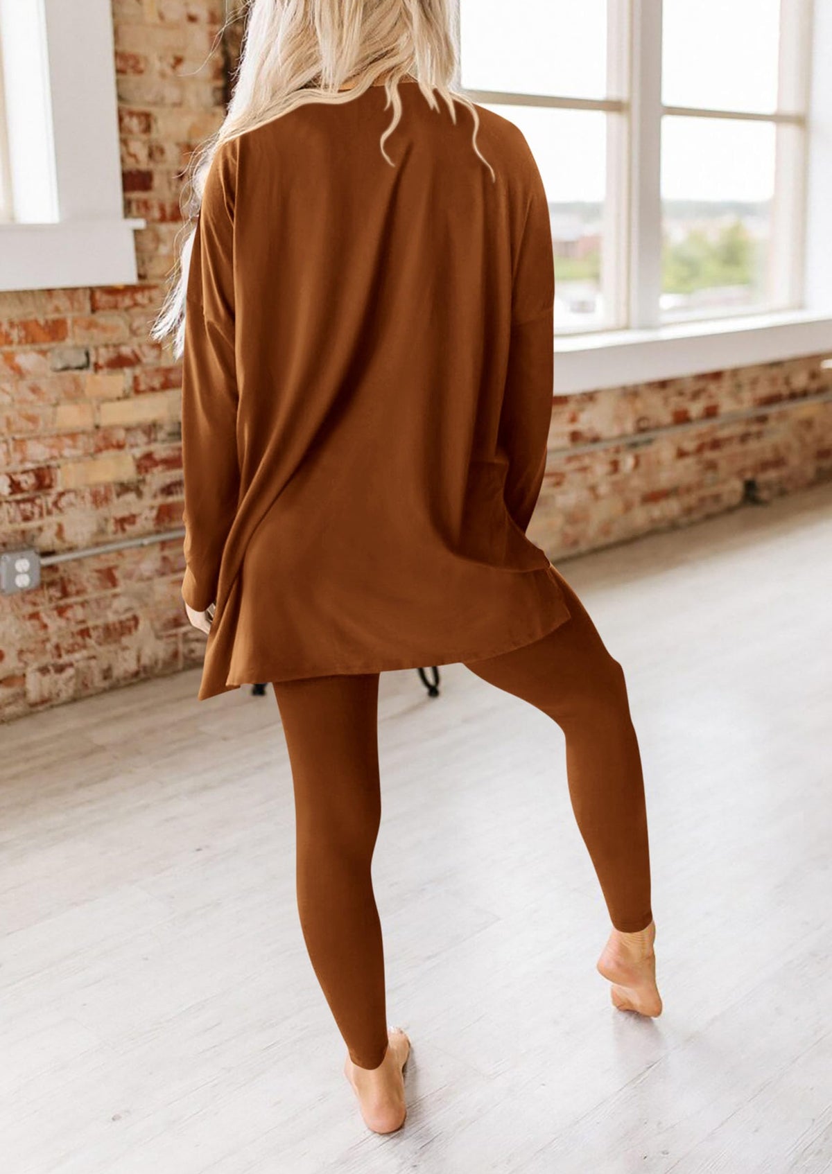 Fall 2 Piece Outfits Casual Long Sleeve Tunic Tops Legging Pants Matching Lounge Sets Sweatsuits