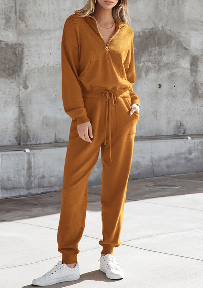 PRETTYGARDEN Women's 2 Piece Sweater Set Pullover Zip Up Sweatshirt Jogger Sweatpants Tracksuit Casual Outfit