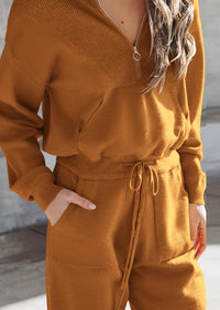 PRETTYGARDEN Women's 2 Piece Sweater Set Pullover Zip Up Sweatshirt Jogger Sweatpants Tracksuit Casual Outfit