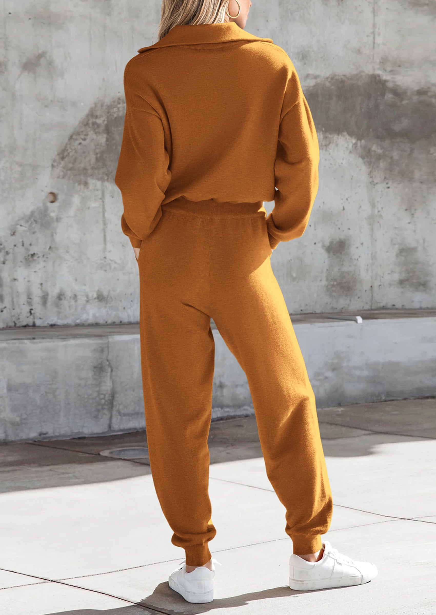 PRETTYGARDEN Women's 2 Piece Sweater Set Pullover Zip Up Sweatshirt Jogger Sweatpants Tracksuit Casual Outfit