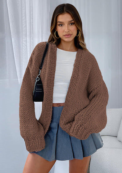 PRETTYGARDEN Cardigan Sweaters for Women Trendy Fall Fashion Long Sleeve Chunky Knit Cardigans Winter Clothing Outfits