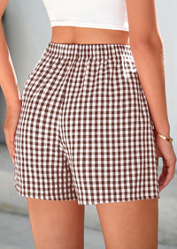 Womens Boxer Shorts 2025 Summer Casual Lounge Sleep Gingham Pajama Y2K Plaid Short Pants with Pockets