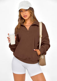 PRETTYGARDEN Womens Half Zip Oversized Sweatshirts Fleece Hoodies Trendy Long Sleeve Pullover Tops Y2k Spring Outfits
