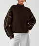 Women's Chunky Knit Fall Sweaters Casual Long Sleeve Mock Neck Oversized Loose Pullover Sweater Tops