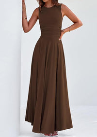 PRETTYGARDEN Womens Spring Dresses Casual Sleeveless Crewneck Aline Maxi Dress Stretch Tank Flowy Long Dresses