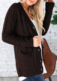 PRETTYGARDEN Women's Open Front Cardigan Sweaters Fall Fashion Button Down Cable Knit Chunky Winter Outerwear Coats