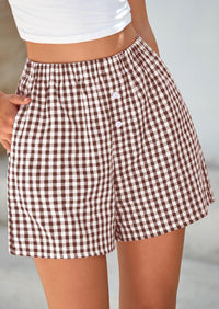 Womens Boxer Shorts 2025 Summer Casual Lounge Sleep Gingham Pajama Y2K Plaid Short Pants with Pockets