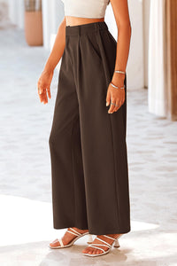 Causal Wide Leg Pants High Elastic Waisted Long Work Office Suit Pants