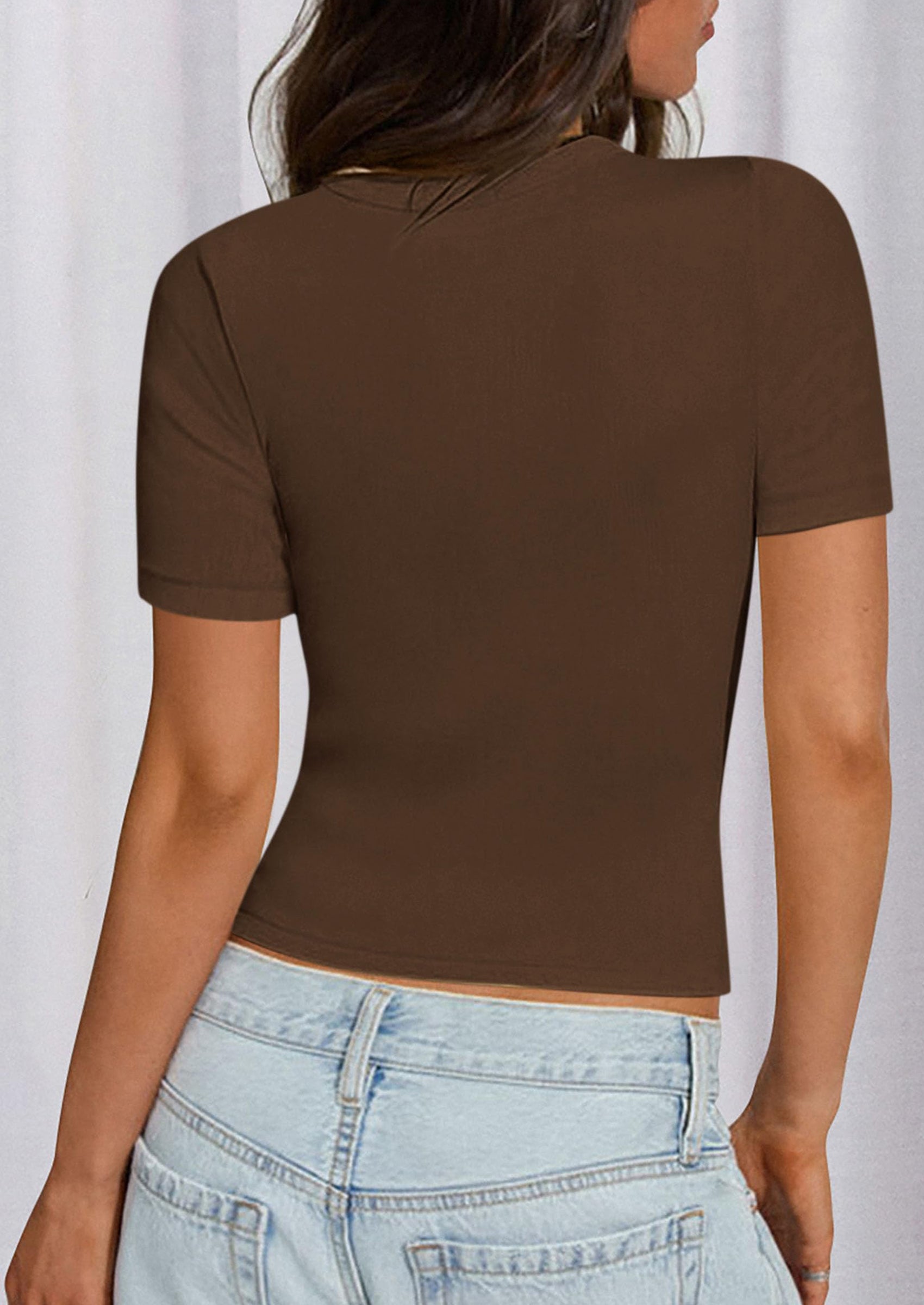 PRETTYGARDEN Women Summer Crew Neck Short Sleeve Tops Ribbed Knit Slim Fit Fashion Basic Tee Shirts Casual Going Out Top PRETTYGARDEN