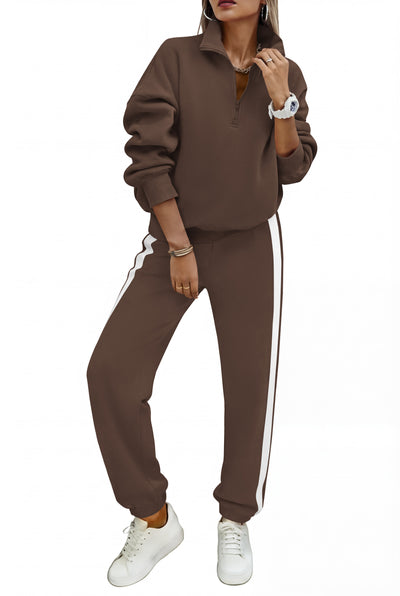 PRETTYGARDEN Womens Sweatsuits 2 Piece Outfits Fall Half Zip Sweatshirts Jogger Tracksuit Set Lounge Travel Matching Clothes