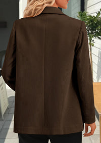 PRETTYGARDEN Women's Winter Corduroy Blazers Jackets Dressy Casual Ribbed Long Sleeve Lapel Fashion Work Business Outerwear