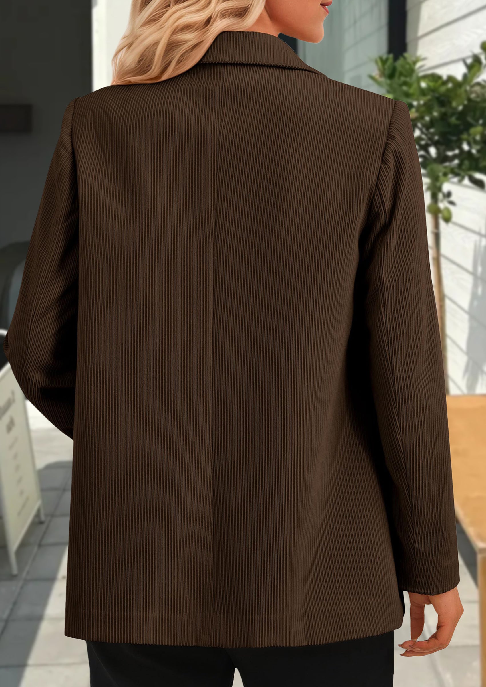 PRETTYGARDEN Women's Winter Corduroy Blazers Jackets Dressy Casual Ribbed Long Sleeve Lapel Fashion Work Business Outerwear