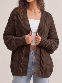 PRETTYGARDEN Chunky Open Front Cable Knit Cardigan Sweaters for Women Coats Loose Fit Batwing Long Sleeve Sweater, Soft Cozy Casual Cardigans, Holiday Travel Vacation Outfits, Trendy Fashion Outerwear