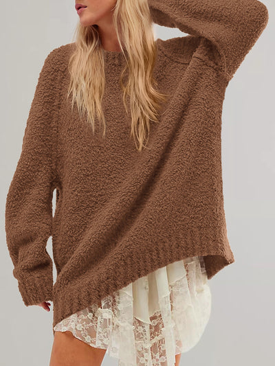 PRETTYGARDEN Womens Oversized Fuzzy Fall Sweaters 2026 Casual Pullover Tops Crew Neck Cozy Ribbed Knit Sweater, Slouchy Loose Fit Raglan Long Sleeve Tops, Chunky Soft Cute Clothes, Fashion Winter Wear