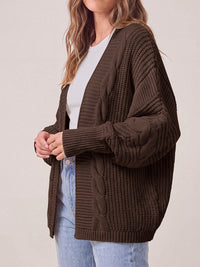 PRETTYGARDEN Chunky Open Front Cable Knit Cardigan Sweaters for Women Coats Loose Fit Batwing Long Sleeve Sweater, Soft Cozy Casual Cardigans, Holiday Travel Vacation Outfits, Trendy Fashion Outerwear