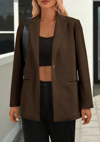 PRETTYGARDEN Women's Winter Corduroy Blazers Jackets Dressy Casual Ribbed Long Sleeve Lapel Fashion Work Business Outerwear