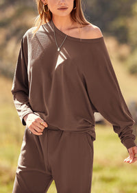 PRETTYGARDEN Women's Fall 2 Piece Lounge Set Long Sleeve Tops Ribbed Pants Spring Matching Sweatsuit Travel Outfits Clothes