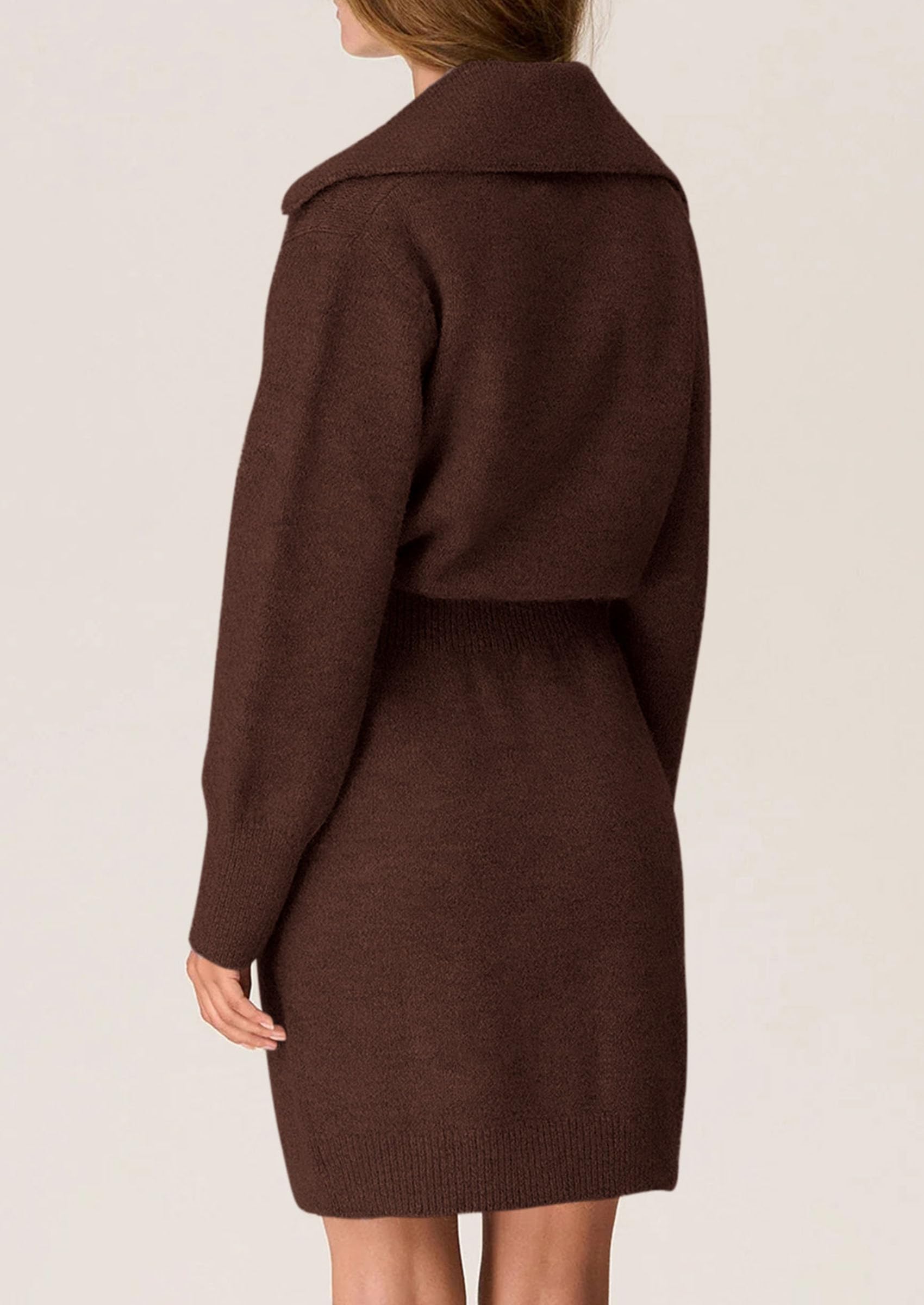 PRETTYGARDEN Sweater Dresses for Women Trendy Long Sleeve Button Down Short Spring Dress