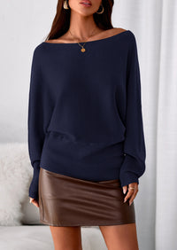 PRETTYGARDEN Women Off The Shoulder Sweater Fall Trendy Long Batwing Sleeve Knit Pullover Going Out Tops Winter Clothing
