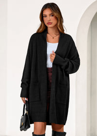 PRETTYGARDEN Women's Open Front Cardigan Long Sleeve Cozy Knit Sweaters Winter Fall Clothes Outerwear Coats