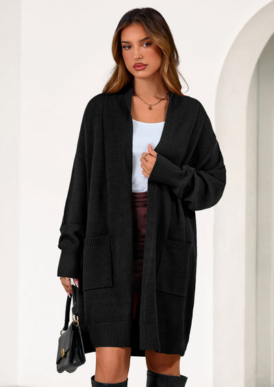 PRETTYGARDEN Women's Open Front Cardigan Long Sleeve Cozy Knit Sweaters Winter Fall Clothes Outerwear Coats