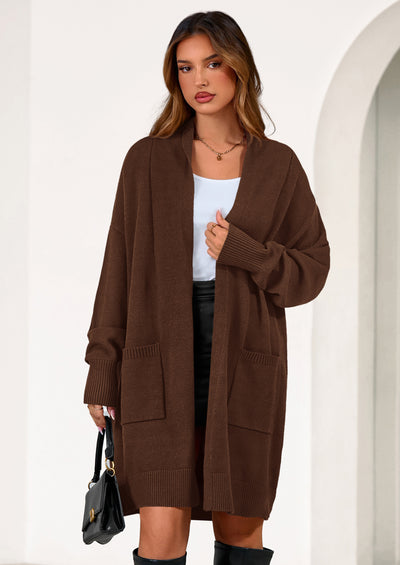 PRETTYGARDEN Women's Open Front Cardigan Long Sleeve Cozy Knit Sweaters Winter Fall Clothes Outerwear Coats