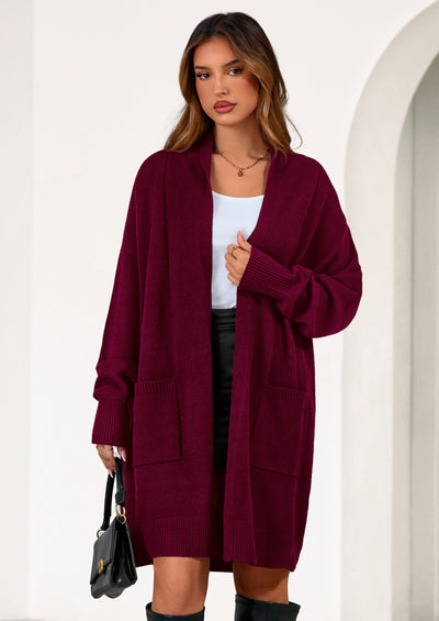 PRETTYGARDEN Women's Open Front Cardigan Long Sleeve Cozy Knit Sweaters Winter Fall Clothes Outerwear Coats