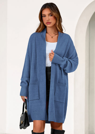 PRETTYGARDEN Women's Open Front Cardigan Long Sleeve Cozy Knit Sweaters Winter Fall Clothes Outerwear Coats