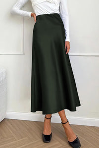 High Waisted A Line Flowy Ruffle Elegant Party Skirt