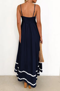 Summer Flowy Maxi Dress Casual Sleeveless Spaghetti Strap Ruffle Beach Long Dresses