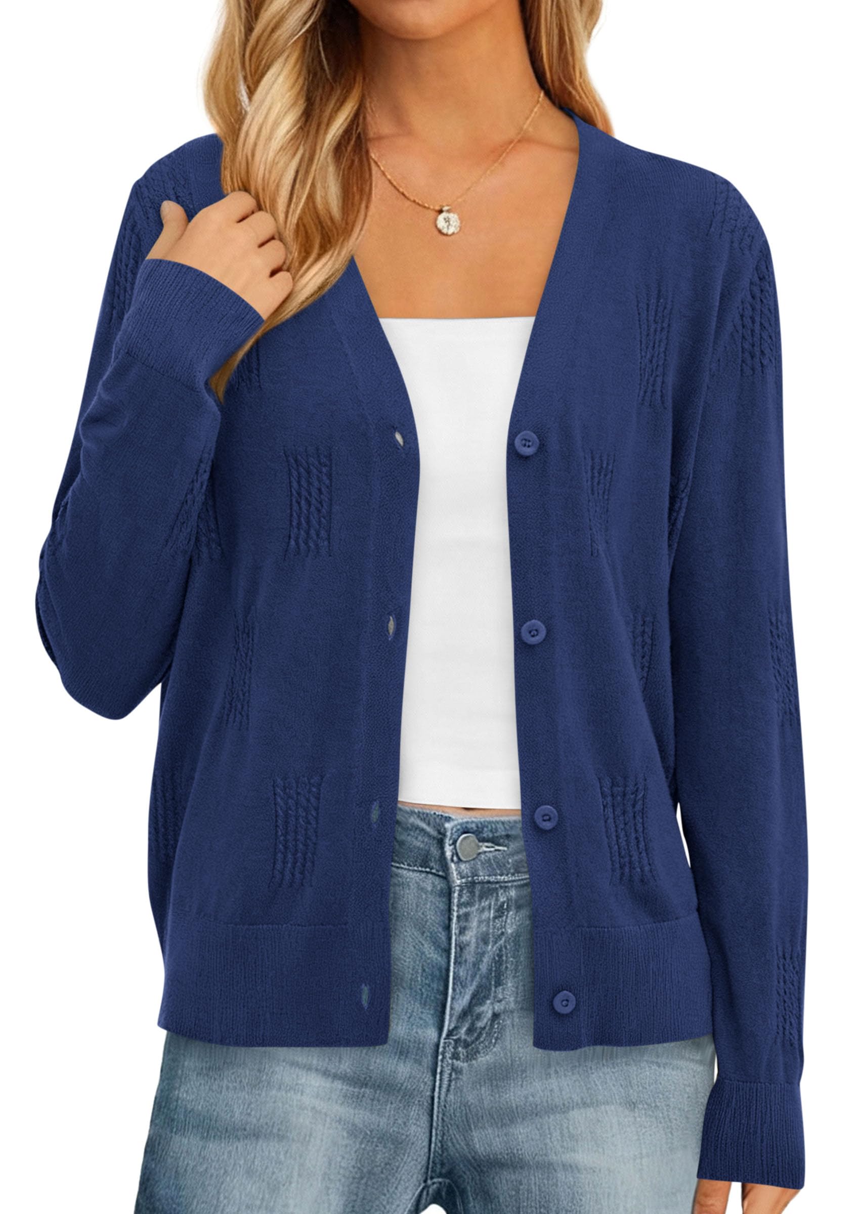 PRETTYGARDEN Women's Soft Winter Cardigan Sweaters Lightweight Knit Button Up Shrug Fall Sweater Tops PRETTYGARDEN