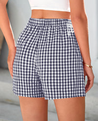 Womens Boxer Shorts 2025 Summer Casual Lounge Sleep Gingham Pajama Y2K Plaid Short Pants with Pockets