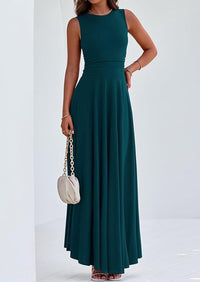PRETTYGARDEN Womens Spring Dresses Casual Sleeveless Crewneck Aline Maxi Dress Stretch Tank Flowy Long Dresses