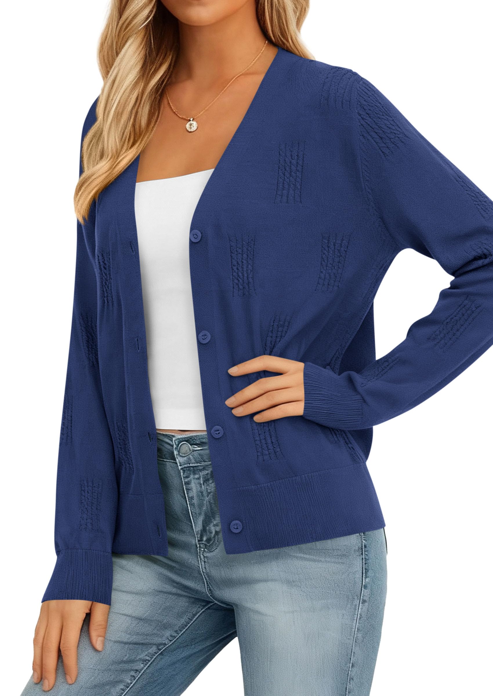 PRETTYGARDEN Women's Soft Winter Cardigan Sweaters Lightweight Knit Button Up Shrug Fall Sweater Tops PRETTYGARDEN