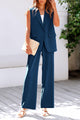 Sleeveless Suit Vest And Wide Leg Pants Business Casual Blazer Set