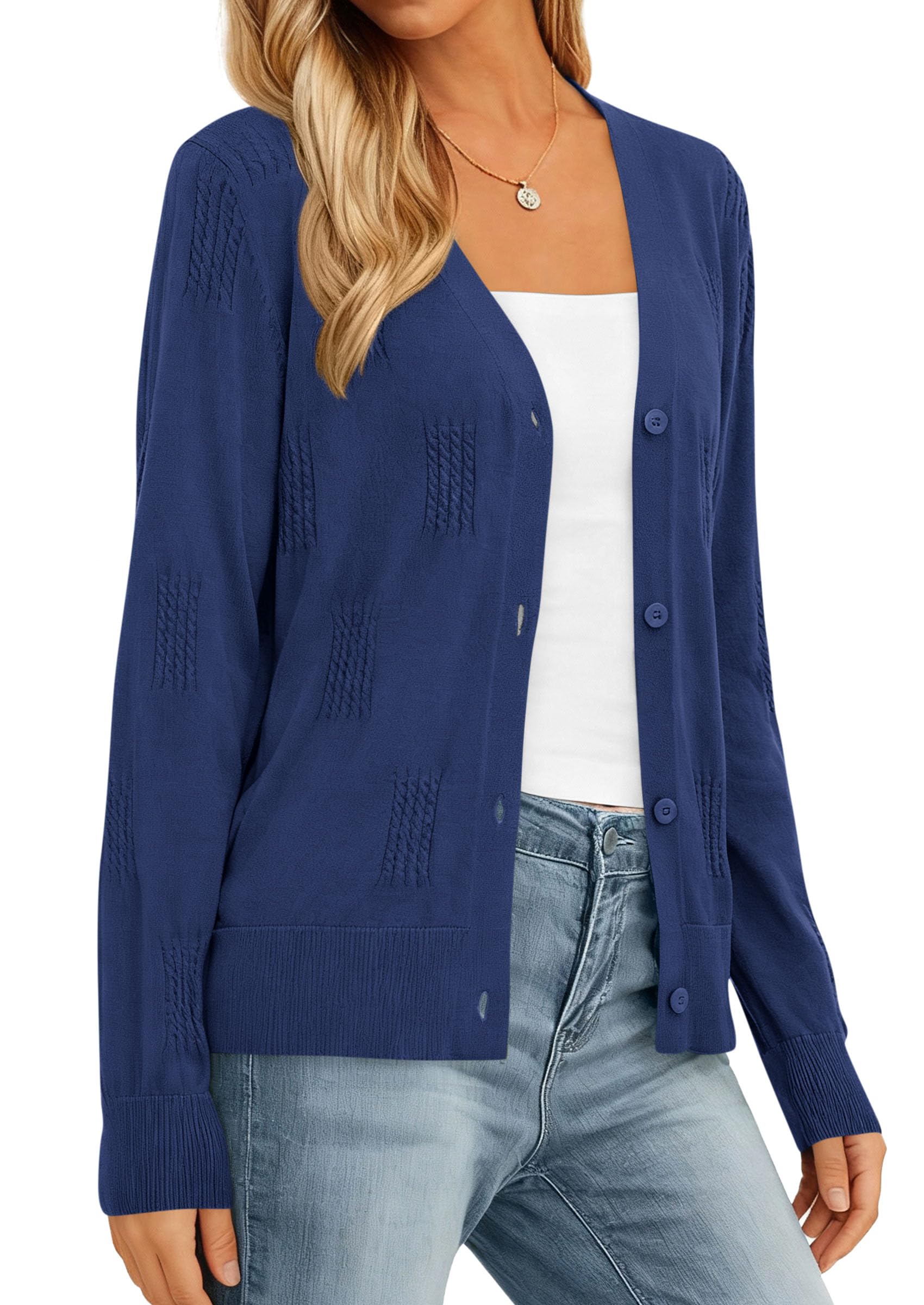 PRETTYGARDEN Women's Soft Winter Cardigan Sweaters Lightweight Knit Button Up Shrug Fall Sweater Tops PRETTYGARDEN