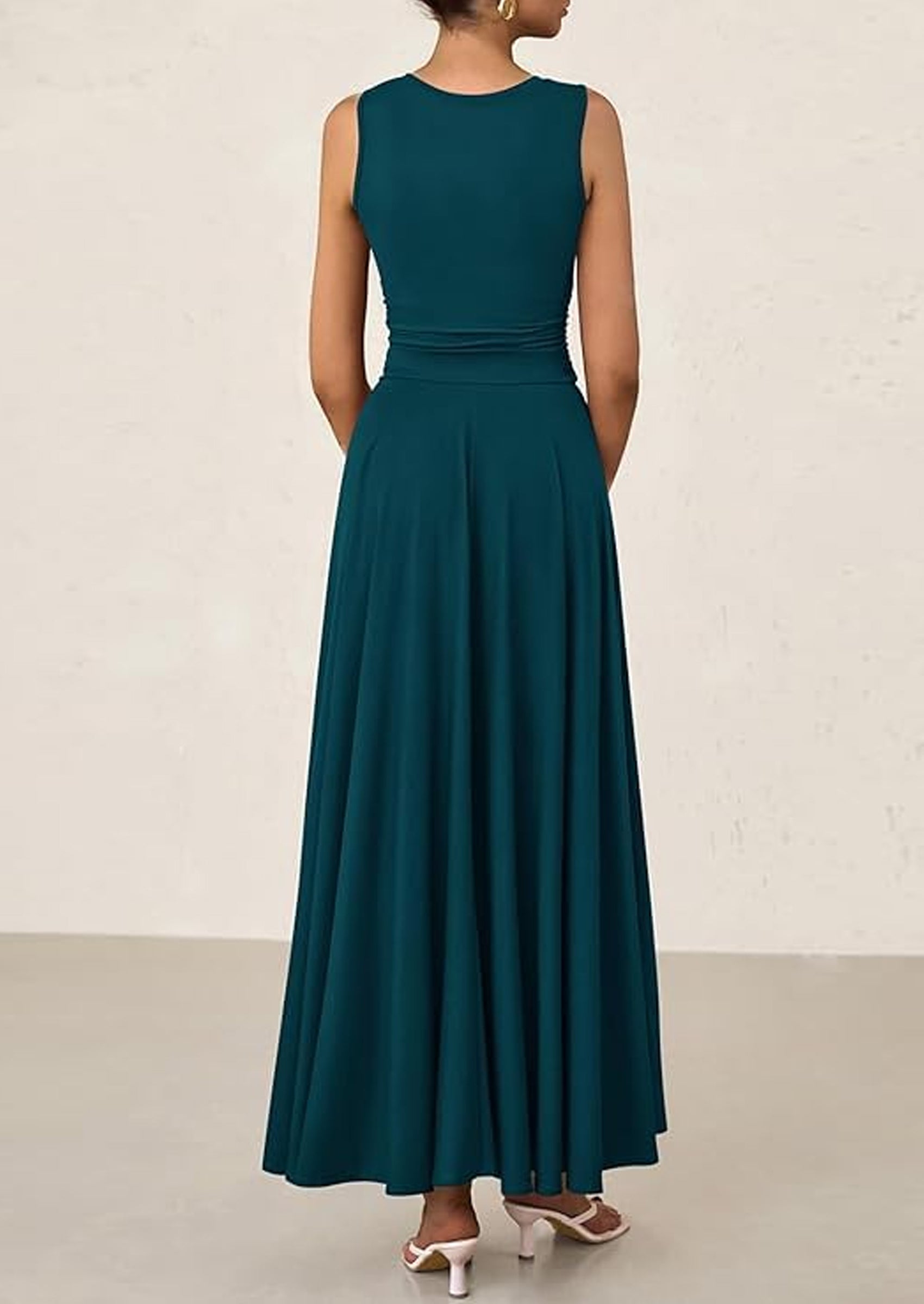 PRETTYGARDEN Womens Spring Dresses Casual Sleeveless Crewneck Aline Maxi Dress Stretch Tank Flowy Long Dresses