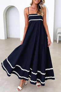 Summer Flowy Maxi Dress Casual Sleeveless Spaghetti Strap Ruffle Beach Long Dresses