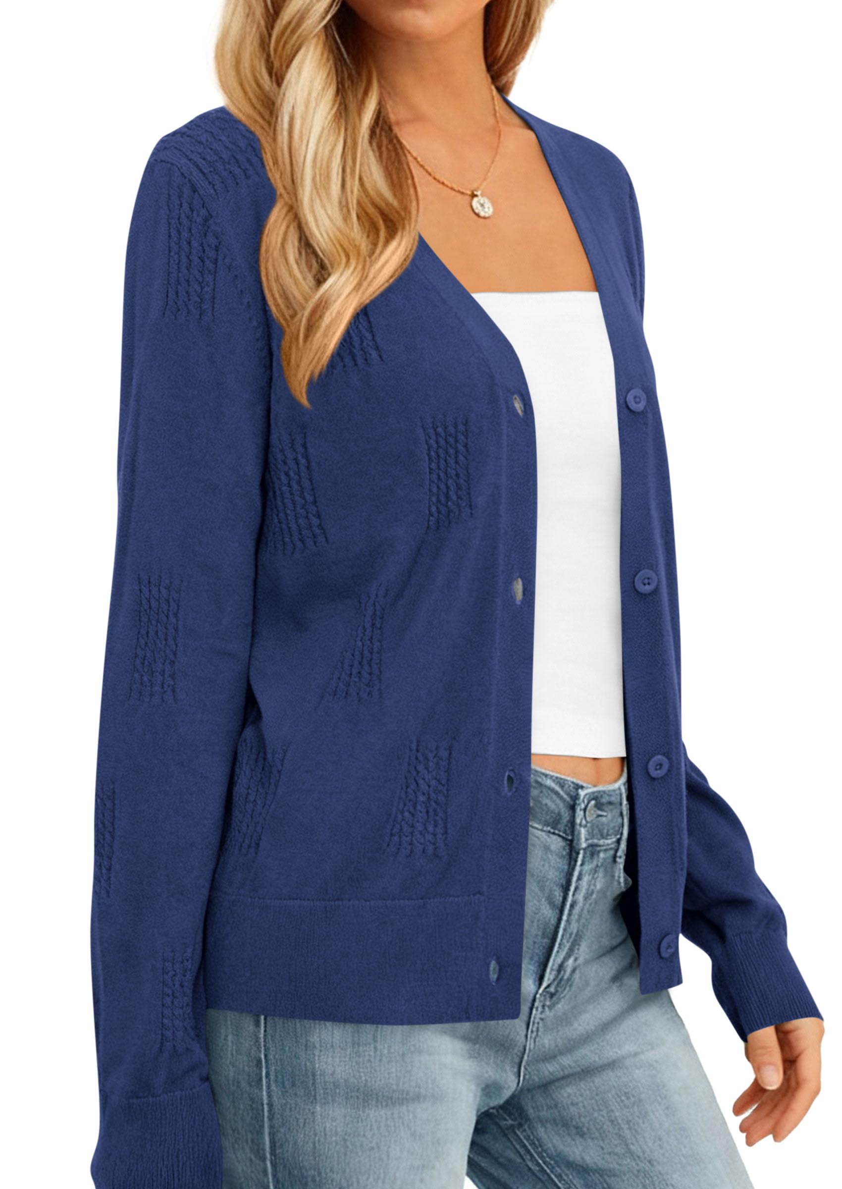 PRETTYGARDEN Women's Soft Winter Cardigan Sweaters Lightweight Knit Button Up Shrug Fall Sweater Tops PRETTYGARDEN