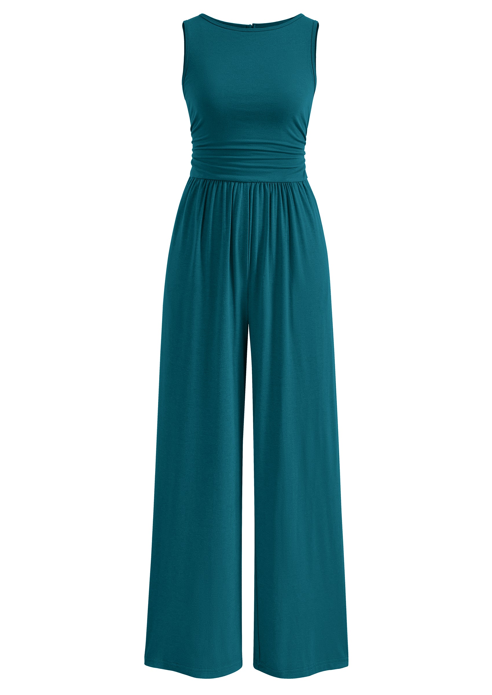 PRETTYGARDEN One Piece Jumpsuits for Women Dressy Casual Sleeveless Crewneck Wide Leg Rompers Jumpers Vacation Summer Outfits