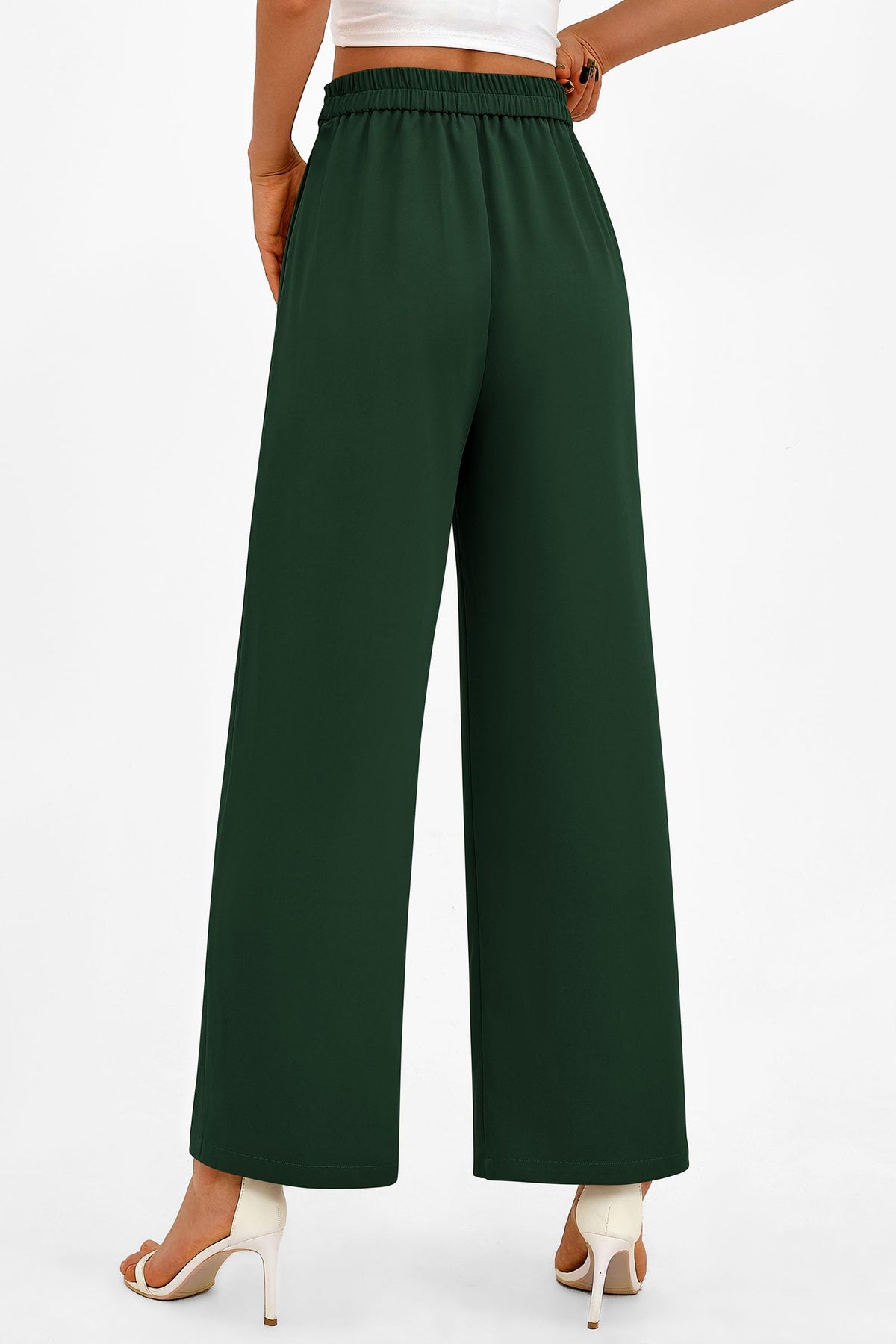 Women's Wide Leg Pants Dressy High Waisted Business Casual Work Office Suit Palazzo Pant Trousers