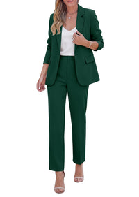 PRETTYGARDEN Two Piece Sets for Women Dressy Pant Suits | Lapel Blazer,Straight Leg Dress Pants,Professional Interview Suit Set,Business Casual Outfits,Office Work Clothes,Fall Winter