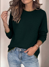 PRETTYGARDEN Womens Crewneck Fall Sweaters Pullover Tops | Soft Stretchy Knit,Reglan Long Sleeve,Ribbed Cuffs,Color Block,Casual Daily Outfits,Office Work Clothes,Winter Layering Wear