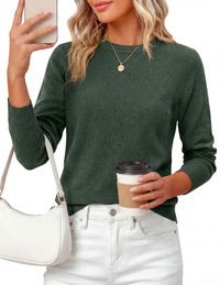 PRETTYGARDEN Womens Fall Basic Long Sleeve Sweater | Soft Knit Fabric, Classic Crew Neck Sweaters, Loose Fit Sweater, Casual Going Out Outfits, 2026 Winter Trendy Clothes