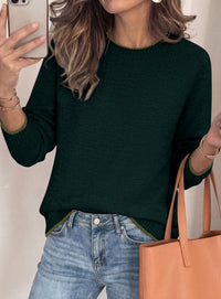 PRETTYGARDEN Womens Crewneck Fall Sweaters Pullover Tops | Soft Stretchy Knit,Reglan Long Sleeve,Ribbed Cuffs,Color Block,Casual Daily Outfits,Office Work Clothes,Winter Layering Wear