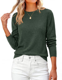PRETTYGARDEN Womens Fall Basic Long Sleeve Sweater | Soft Knit Fabric, Classic Crew Neck Sweaters, Loose Fit Sweater, Casual Going Out Outfits, 2026 Winter Trendy Clothes