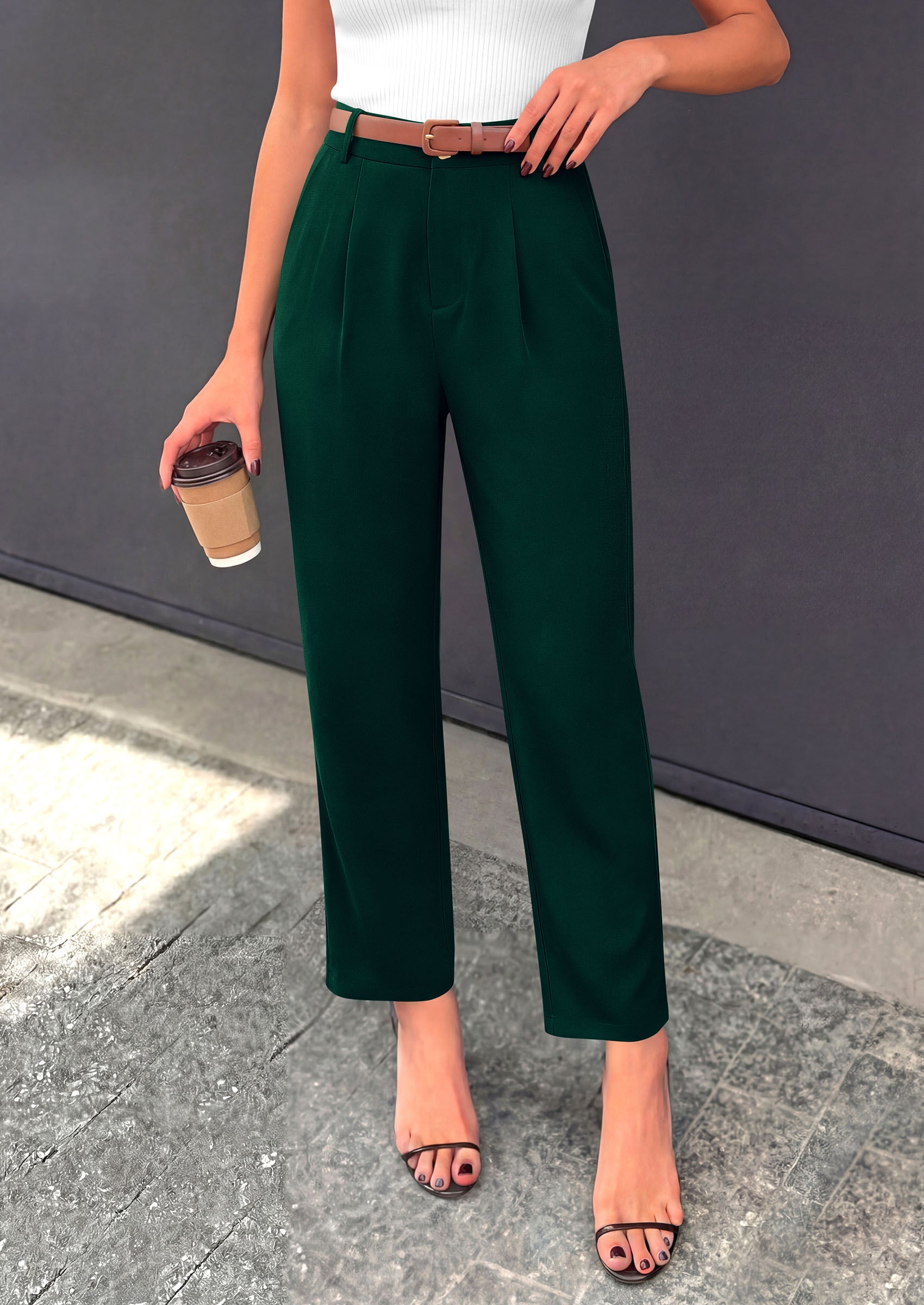 PRETTYGARDEN Womens Dress Pants Summer 2026 Work Clothes Tapered High Waisted Trousers Slacks Pockets Business Casual Outfits