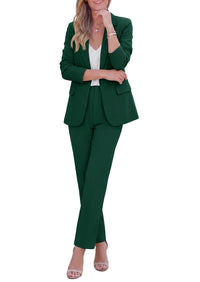 PRETTYGARDEN Two Piece Sets for Women Dressy Pant Suits | Lapel Blazer,Straight Leg Dress Pants,Professional Interview Suit Set,Business Casual Outfits,Office Work Clothes,Fall Winter