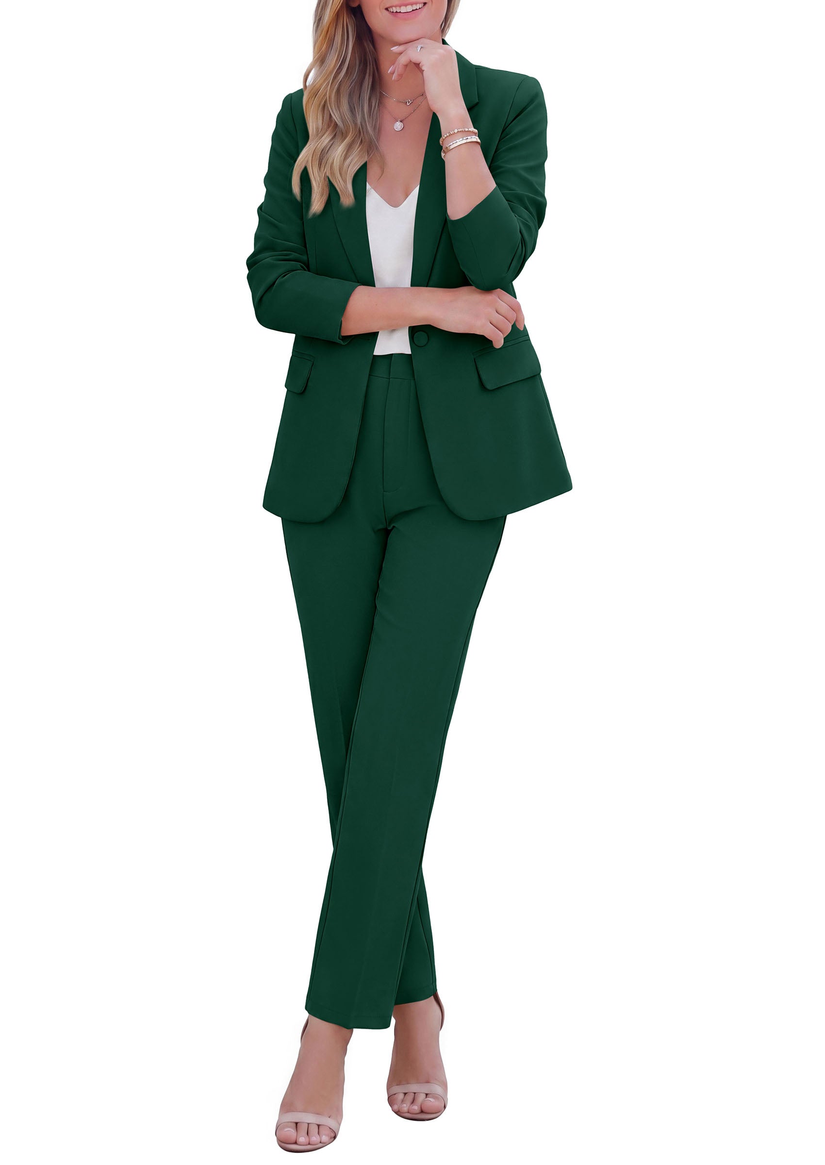 PRETTYGARDEN Two Piece Sets for Women Dressy Pant Suits | Lapel Blazer,Straight Leg Dress Pants,Professional Interview Suit Set,Business Casual Outfits,Office Work Clothes,Fall Winter